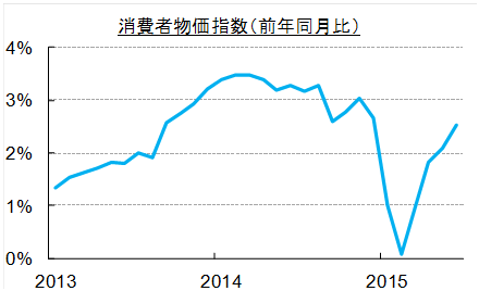 消費者物価指数(前年同月比)