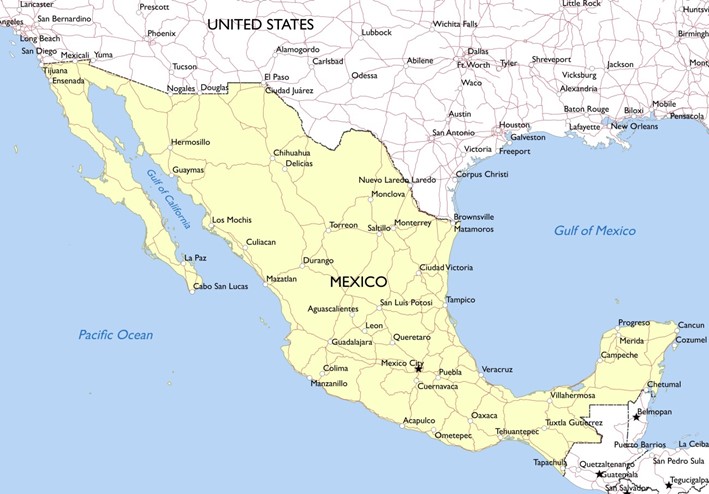 出所：https://mapswire.com/download/countries/mexico-simple-map.jpg