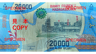 20,000マダガスカルアリアリ紙幣（写真提供・加工：筆者、SCGR）