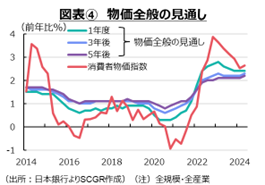 図表④　物価全般の見通し