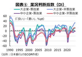 図表⑤　業況判断指数（DI)